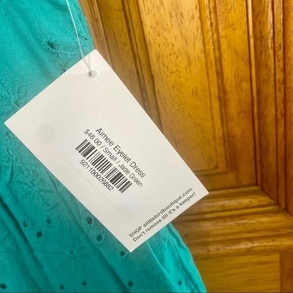 Andree by Unit Aimee Eyelet Dress - Teal Color - Size Small NWT - Picture 5 of 8